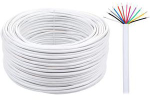 Kábel inštalačný YTDY 8x0.5mm, PVC, biely, tvrdý, aj pre RGB