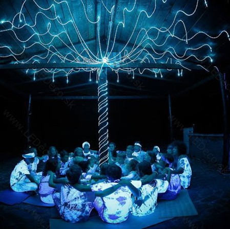 Chromoterapia RGB, RF DO, 30x4m viacžilové optovlákno, trblietavé, do interiéru