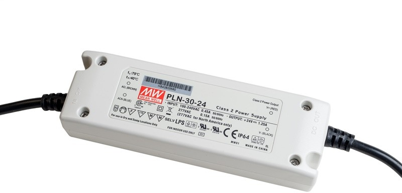 Vodotesný napájací zdroj, 30W, 24V DC, 1.25A, nastavitelný, SELV, IP64