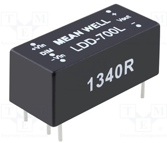 Napájací zdroj konštantného prúdu 700mA, INPUT:9-36V DC,OUT : 2~32V ,PWM,Max. 22W, THT