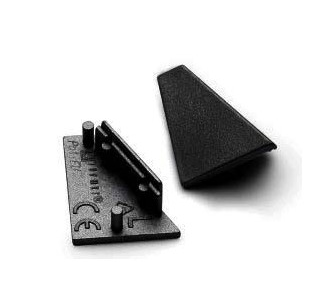 2 ks plastová koncovka (pravá, ľavá) pre rohový ALU profil CORNER-60-10, čierna, plast