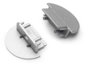 2 ks koncovka pre ALU profil FLAT-T-2_0 s otvorom na kábel, strieborná, plast