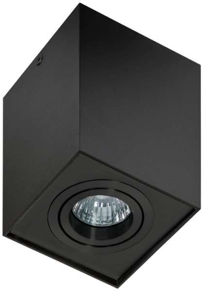 Prisadené svietidlo, 230V, max 50W, GU10, 9,5x9,5x12cm, nakloniteľné 60°,štvorcové, čierne