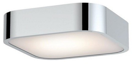 Kúpelňové prisadené svietidlo, max. 2x40W, E27, IP44, štvorcove, 220x220x60mm, chróm