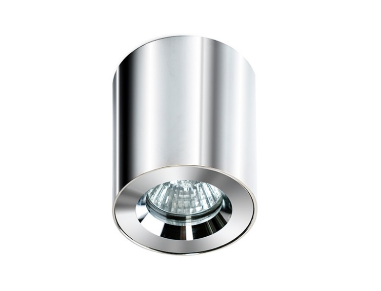 Prisadené svietidlo, 230V, max 50W, GU10, IP54, O8x12cm, valec, chrome