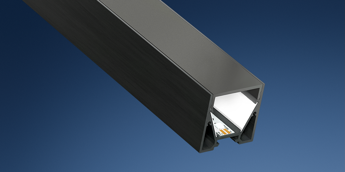 ALU profil elox CATANIA 3030 BLACKLINE, prisadený/závesný, 30x30mm, 2m