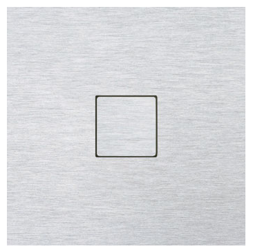Dizajnový vypínač s plochým tlačidlom LISA CARRE, 230V AC, prírodný ALU elox