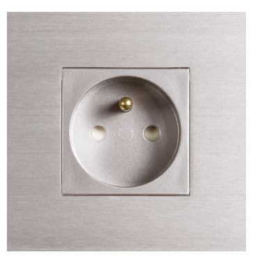 Dizajnový kryt na zásuvku CJC VICTOR, horizontálny, prírodný ALU elox