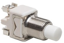 Tlačítkový vypínač pre rámiky série CJC NINA, 230V AC, biele