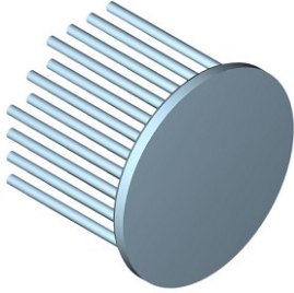 Chladič dia 60mm, dlzka 45mm, cierny, PIN FIN design, pre max. 10W