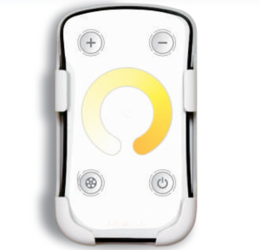 Diaľkový RF ovládač M2 s držiakom na stenu, 2-kanál, biodynam. LED, NW-WW, dosah 40-50m