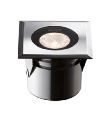 Zemné LED svietidlo ,3W, 12-24V DC,CRI80,2700K,200lm,10°,316L,IP67,štvorec,3t,,5m kábe