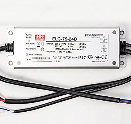 Stmievateľný napájací zdroj 75W,24V DC, 3.15A, 0-10V, 10V PWM alebo odporom, SELV, 305VAC