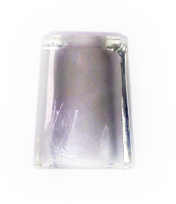 Náhradný sklenený hrnček,výška 60mm, vrch 40x40mm-otvor21mm, spodok46x46mm, otvor37mm