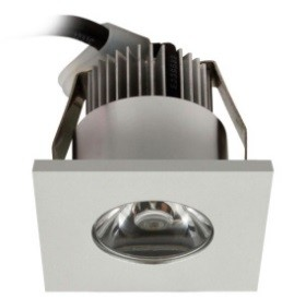 Zapustené bodové mini LED svietidlo ,1W, CC, 350mA, 3000K, 70lm,15st, IP20, štvorec,hliník