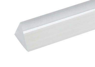 Svetlovodivá tvrdá tyč, plexiglas 10mm,trojuholnik, bez bubliniek, dĺžka 1220mm
