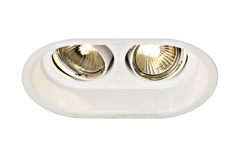 Bodové zapustené svietidlo HORN-2, 2x 50W, 230V, GU10 hliník, biele