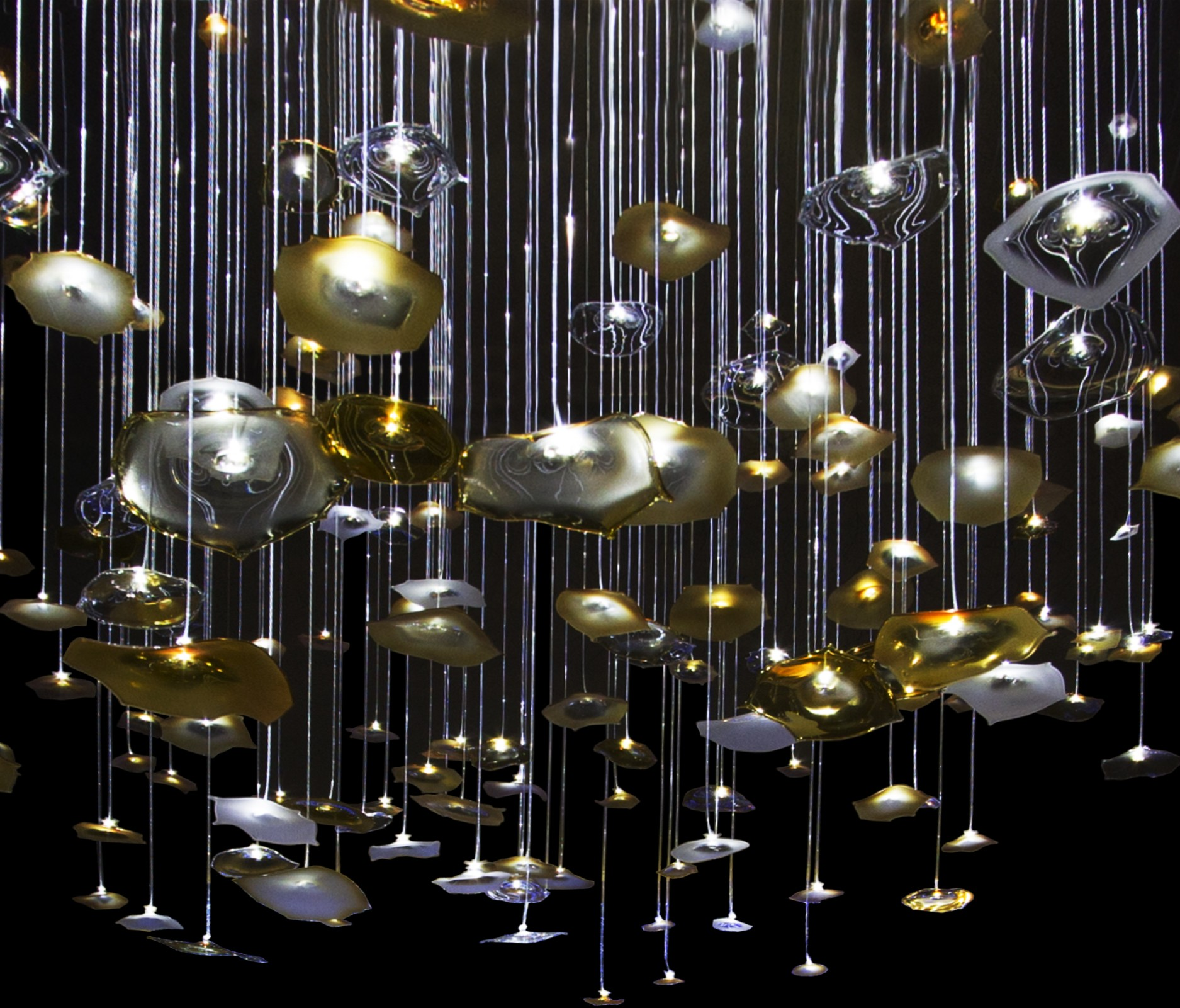 Luminaire INFINITO,circle base,3000+3000K,4xLED DL, 230V,nerez+gold