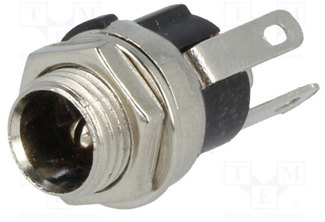 KONEKTOR-PANEL, 5.5/2.1mm, priamy, s vypínačom, female