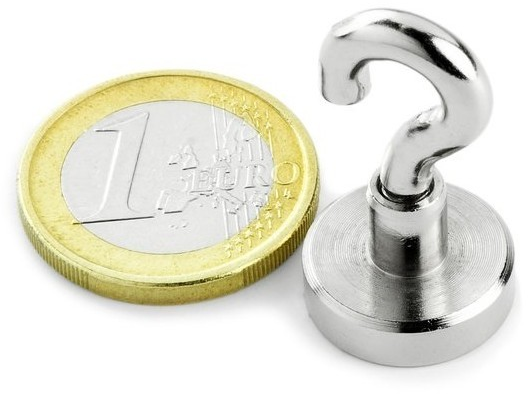 Magnet neodýmový, poniklovaný, 11g, magnetická sila do 8kg, do 80 °C