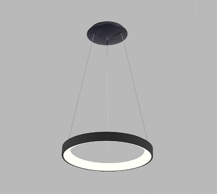 Závesné prstencové LED svietidlo BELLA SLIM, 230V, 48W, 3000K/4000K, 3360lm, čierne