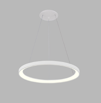 Závesné prstencové LED svietidlo BELLA SLIM, 230V, 60W, 3000K/4000K, 4200lm, biele 