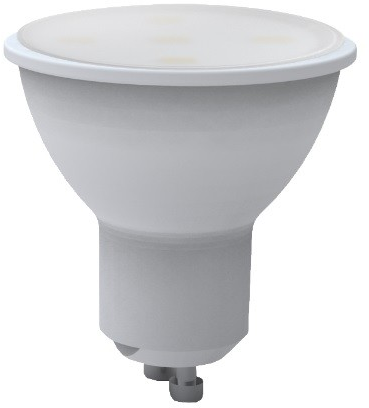 3W LED žiarovka SKYFLARE GU10, 220V, 3000K, 240lm, CRI=80, 100°, difúzna, bez rebrovania