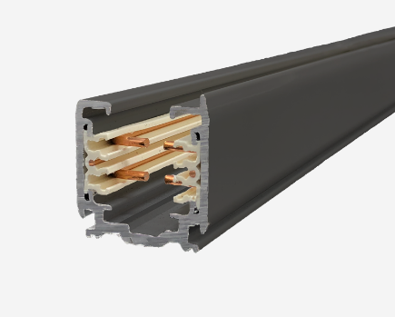 Prisadená 3-fázová lišta pre lištový systém LI-TRACK DALI, 230V, max 16A, čierna, 3m