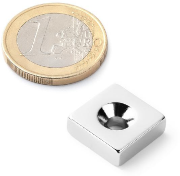 Magnet neodýmový, pozinkovaný, 7,5g, magnetická sila do 4,9kg, do 80 °C, závit M4