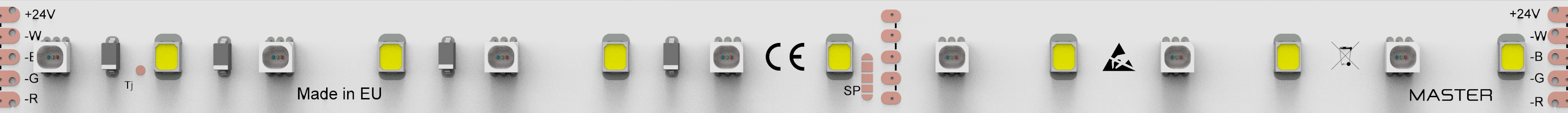 LED pás s prúd. drivermi,3x2.88W+7,2W/m,27VDC,2x42LED/m, 12mm,RGB+4000K,IP20