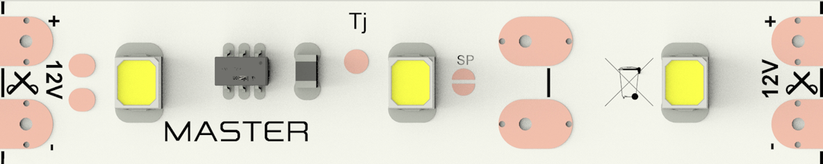LED pás s prúd. drivermi,4.8W/m, 12VDC,60xLED/m,4000K,del.50mm,10mm