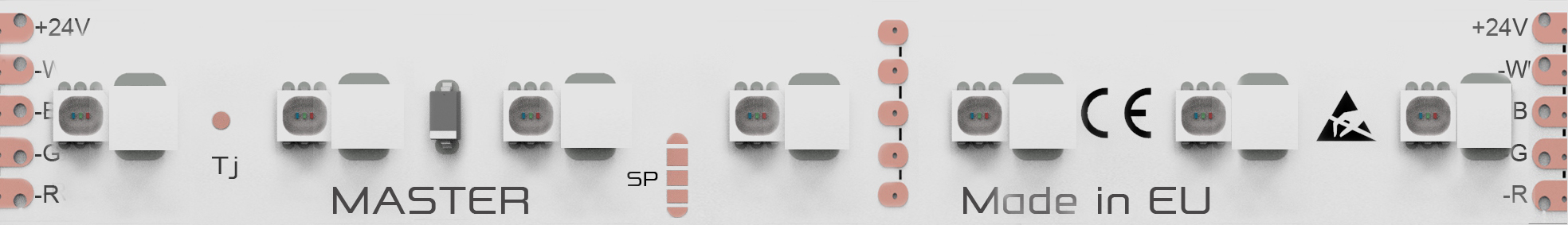LED pás s prúd. drivermi 17W(RGB)/m,24VDC,84xLED/m,12mm
