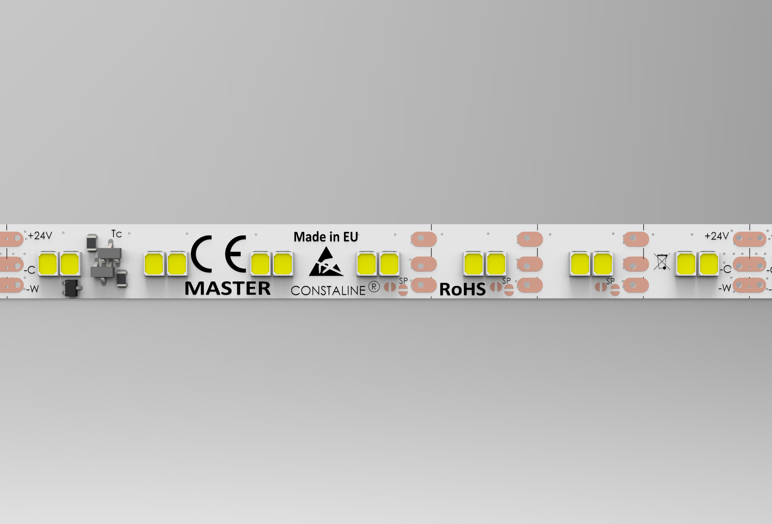 LED pás s prúd.driver,5.8W/m,24VDC,2x70LED/m, 2700/5700K CRI90+,del.100mm,10mm