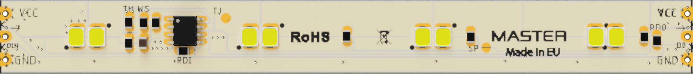 LED pás SPI INTERLINI 24V CRI90+/3000K SPI,ovladanie po sekcii,4CHTM,15.4W(30.8W)/m