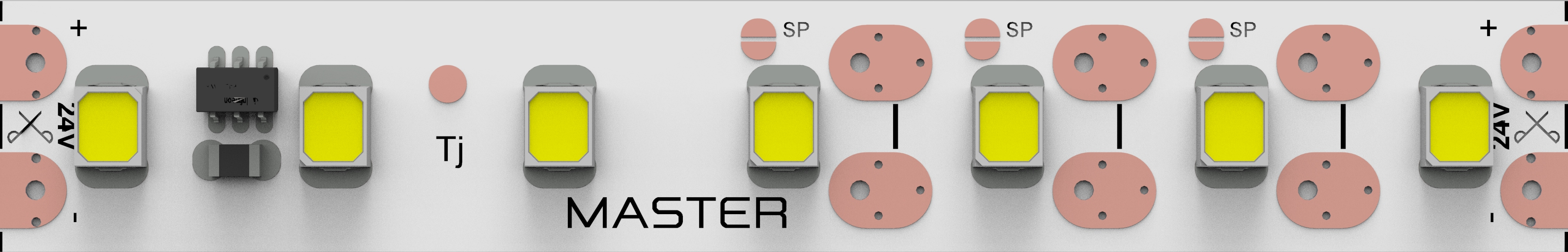 LED pás CC drivers,HighDensity 7.7W,112LED,24VDC,4000K,CRItyp 93+,del.62.5mm,10mm