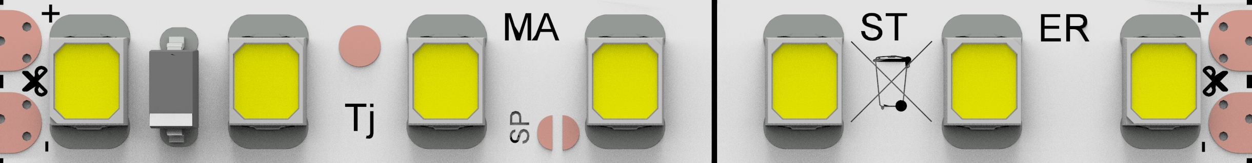 MASTER LED pás s integr. CC drivermi, 24VDC, 7xLED sekcia, 5.3W  6mm FCB, 4000K