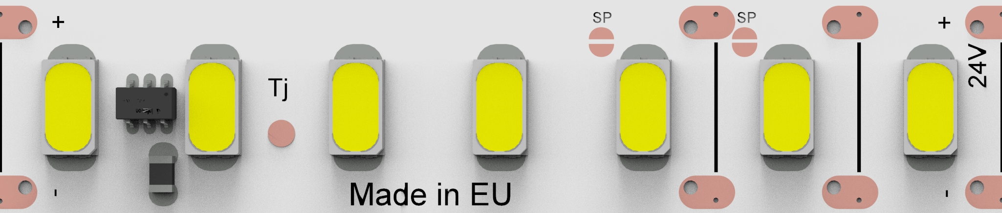 LED pás s prúd. driver,27W/m, 24VDC,126xLED/m,3000K,CRItyp85,del.55,55mm,12mm