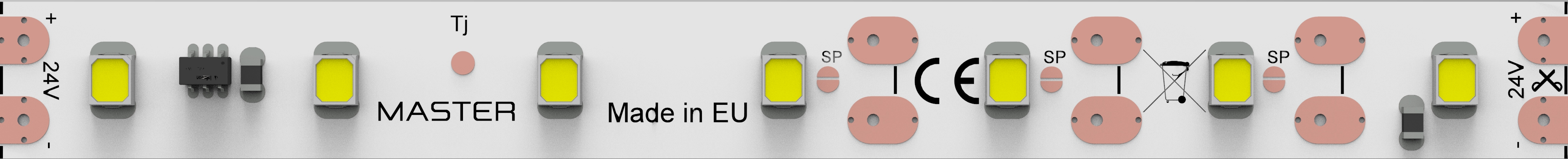 LED pás s prúd. drivermi CRISPCOLOR 4000K,15.2W/m, 24VDC,70xLED/m,CRI90,del.100mm,10mm
