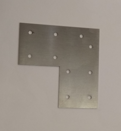 Rohový  konektor 90deg. pre ALU profil iba pre MIN100 aj MIN60, 1ks, nerez 1,5mm