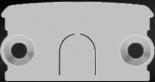 1ks plastová biela koncovka pre ALU pre OPAL a CLEAR FLAT difúzor, bez/s dierou, 2 x šrób