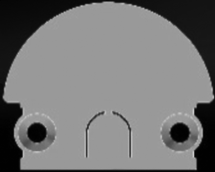 1ks plastová biela koncovka pre MULTI-2 a 90° optiku poloblúkový dif,bez/s dierou,2xšrób