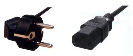 Kábel napájací  sieťový pre PC, 1M, 3pin, uhlová zástrčka