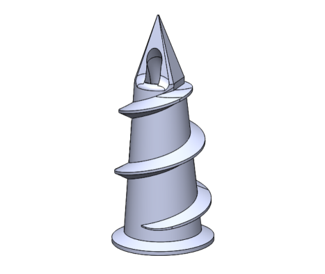 hmozdinka na steel wire gripper M8x1mm, do SDK/OSB. Biely 3D povrch