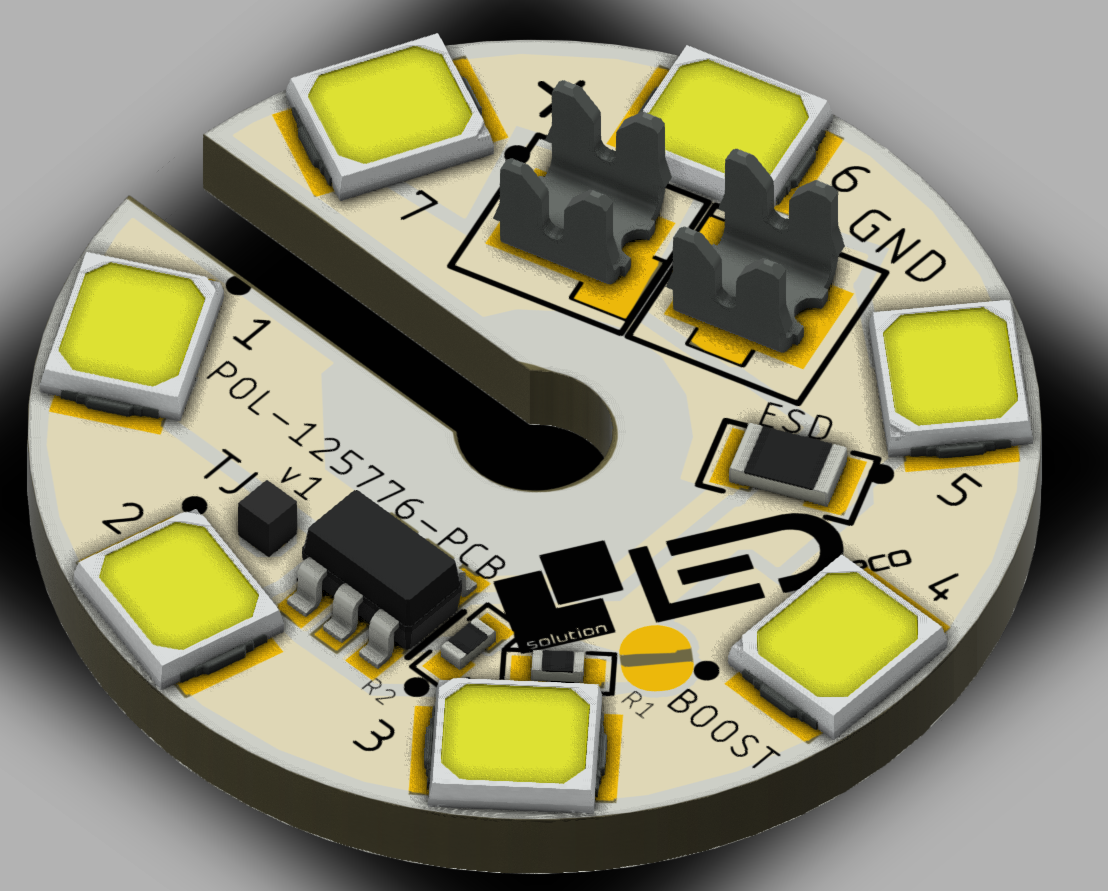 ALU Modul LED pre 24VDC,1xIC,7x LEDs 4000K, IDC1 AWG26, 1.9W/2.9W
