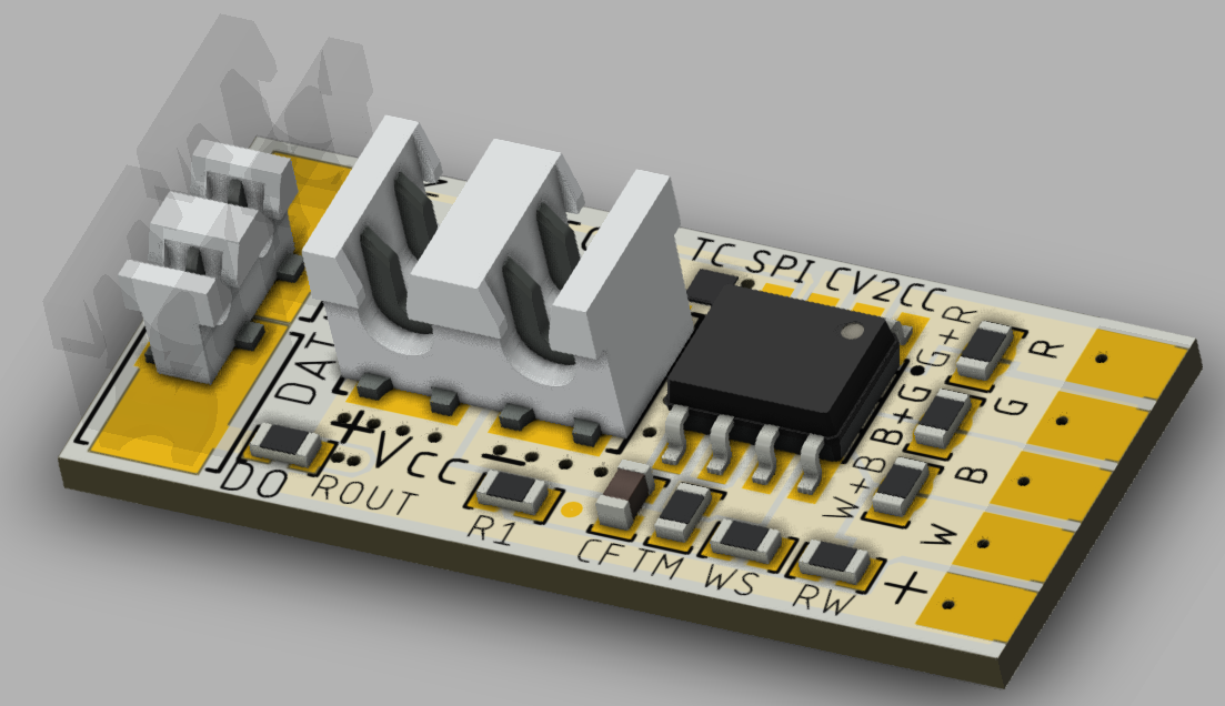Riadiaci kontroler SPI TM1814 SYSCON s RGBW CV2CC, IDC2 0.75mm2/AWG18, 12-24VDC ,18-36mA