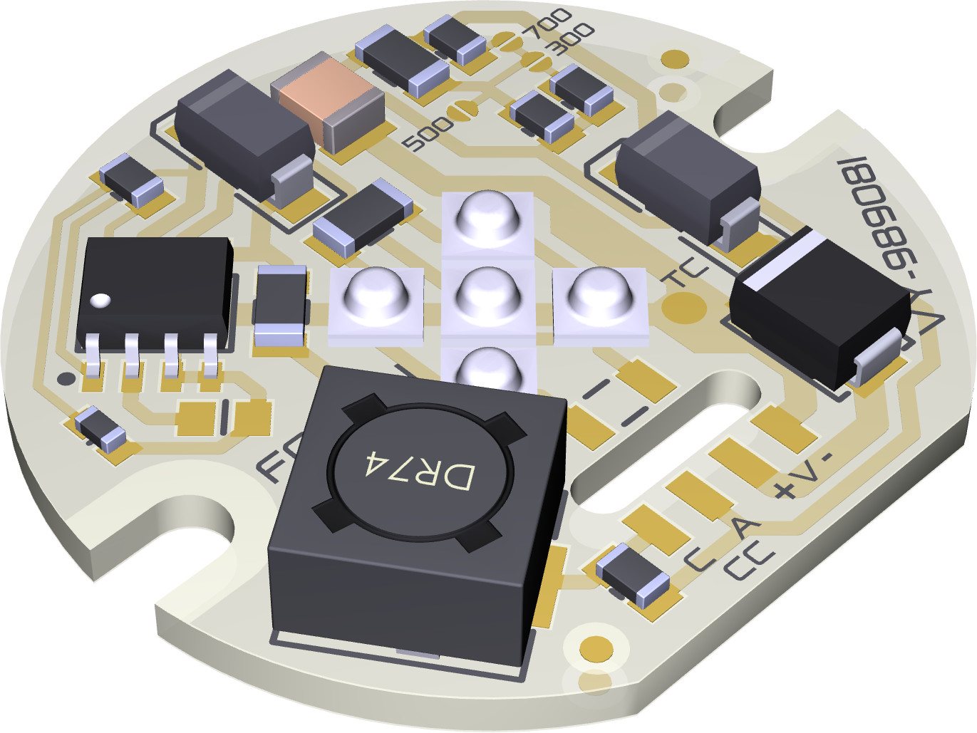 10W LED modul s Oslon 5x, NTC, 500mA, 24V, 2700K,700mA=ALL ON