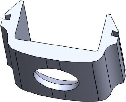 3D uchyt na nacvaknutie profilu ALU tvaru C na rovinu materialu