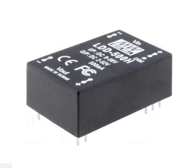 Napájací zdroj konštantného prúdu 500mA, IN : 9-56Vin, 2-52Vout, IP67 Max. 26W, PWM, THT