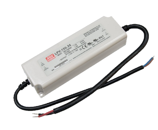 Nízkoprofilový napájací zdroj vodotesný napätový 150W/24VDC,káblový vstup/výstup,IP67,SELV