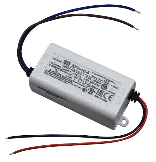 Napäťový napájací zdroj APV, 16W, 5V DC, 2.6A, káblový vstup/výstup, SELV, IP42